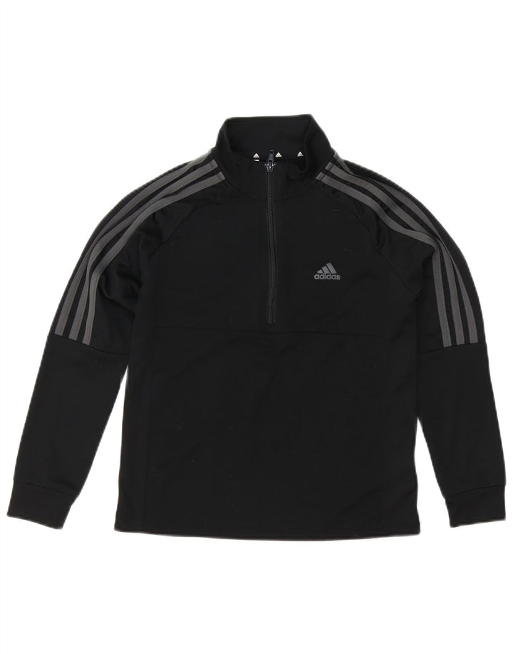 Adidas Boys Aeroready Zip Neck Pullover Trening Top 9-10 ani negru