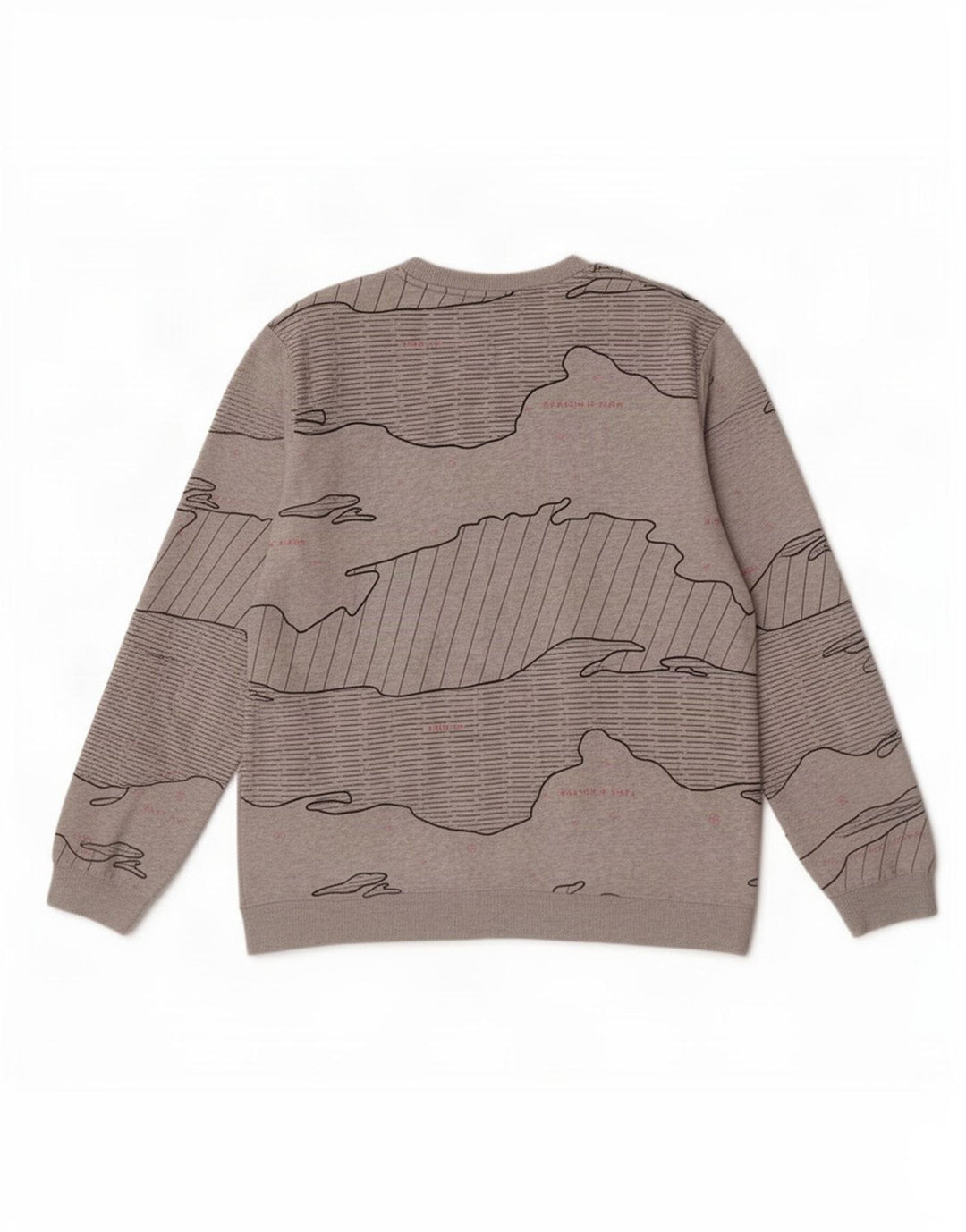 Scotch & Soda Hanorac pentru bărbați cu model abstract Jumper mare bumbac gri
