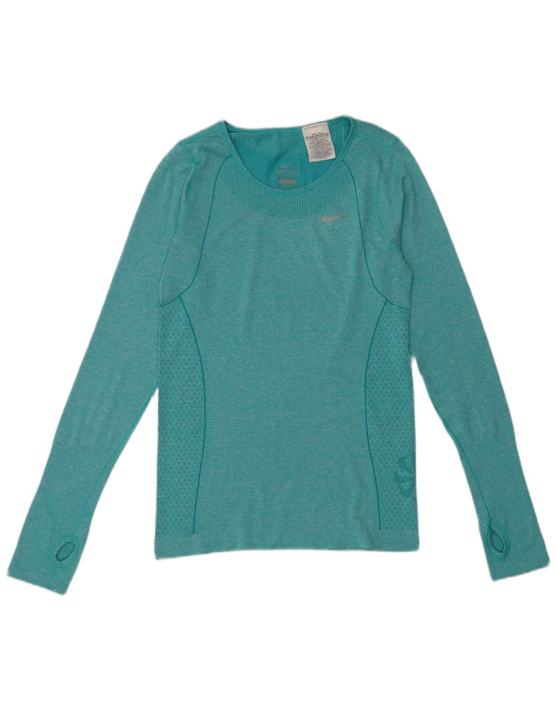 Tricou Nike Dri Fit Top cu mânecă lungă pentru femei UK 10, poliester cu pături verzi mici