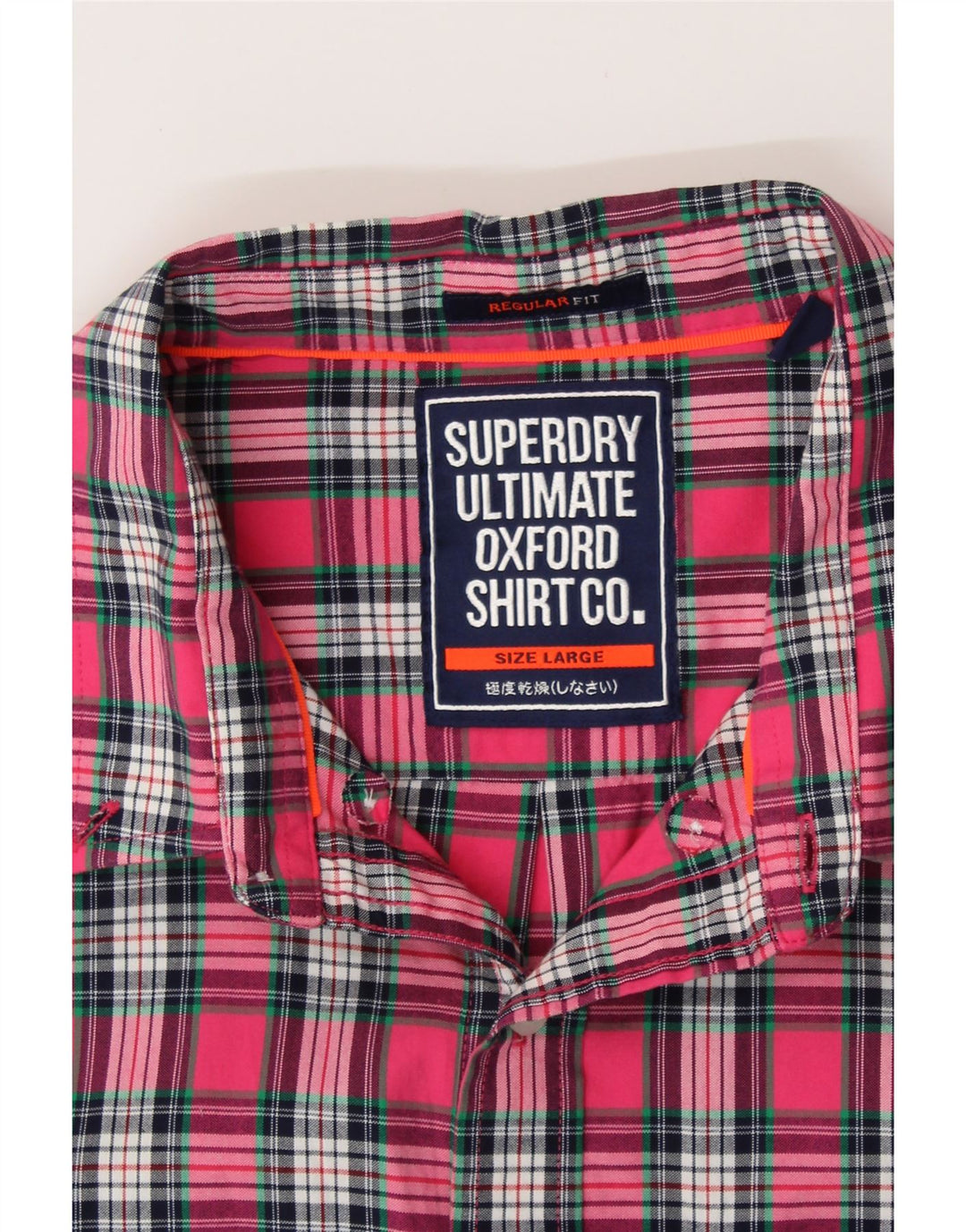 Cămașă de flanel pentru bărbați SUPERDRY, mare, roz, cu carouri