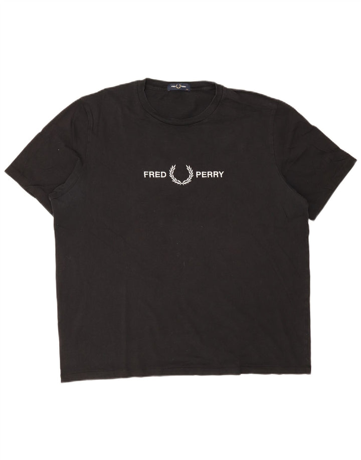 Tricou grafic pentru bărbați FRED PERRY Top 2XL bumbac negru