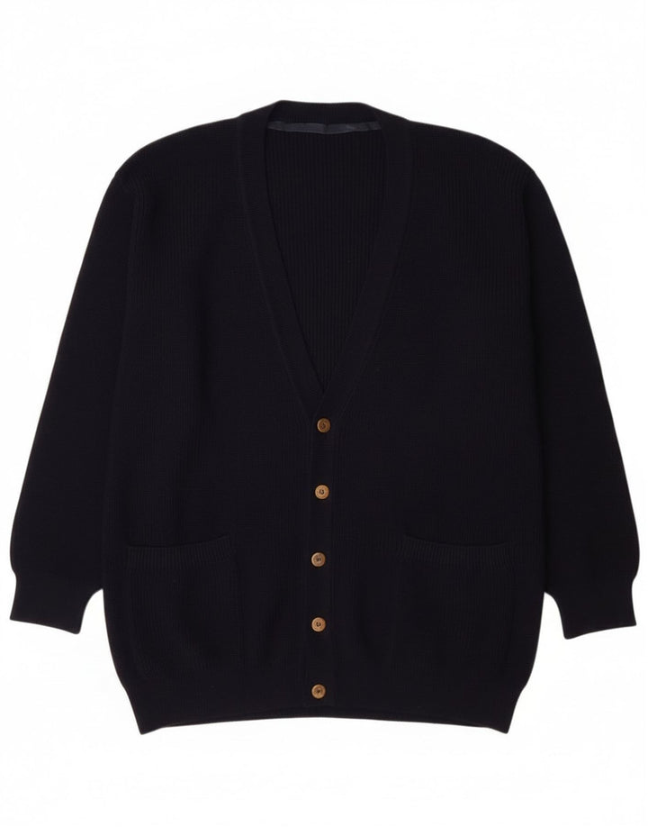 Pulover Cardigan Vintage pentru bărbați, mare, bleumarin, lână nouă