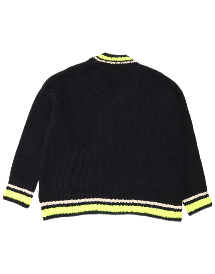 Pulover cardigan supradimensionat pentru femei Zara UK 10, mic, negru, bloc de culoare