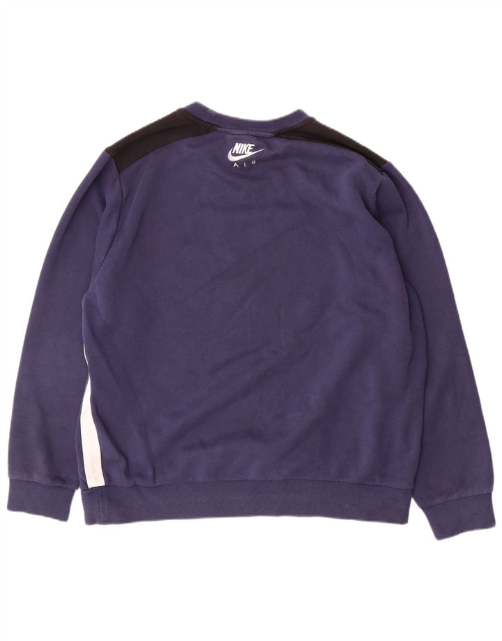 Hanorac grafic pentru bărbați Nike Pulover mare, albastru bleumarin, bumbac color bloc