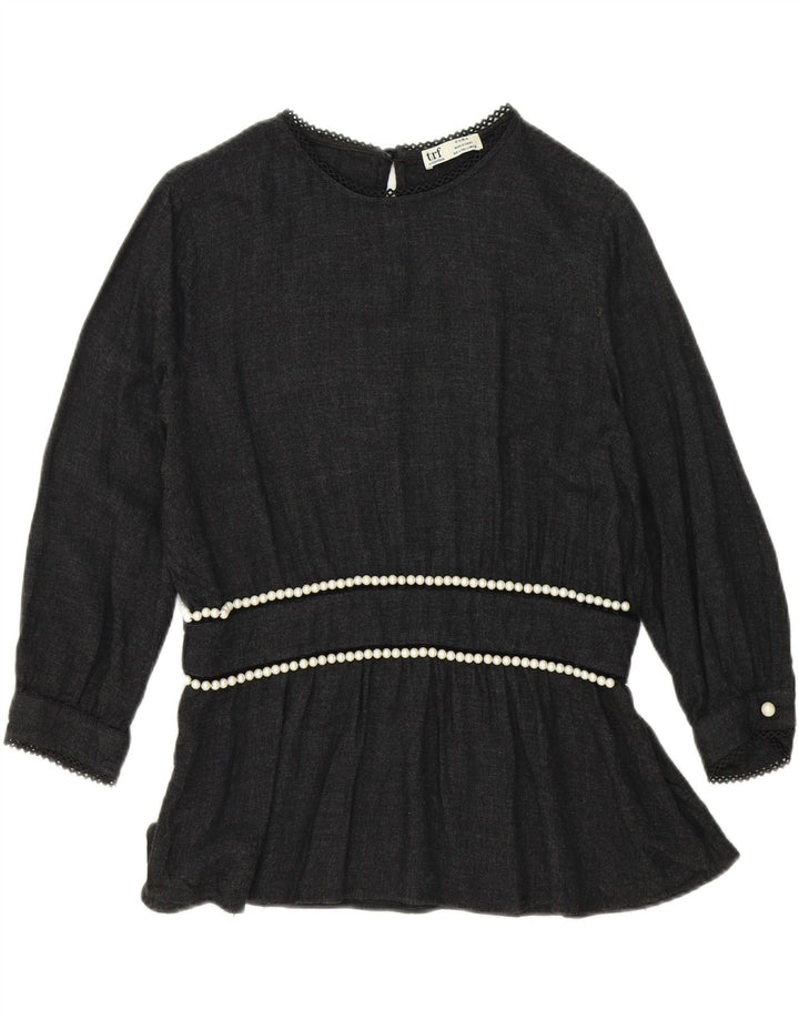 ZARA Womens Blouse Top UK 16 Large Black Vintage Zara and Second-Hand Zara from Messina Hembry 