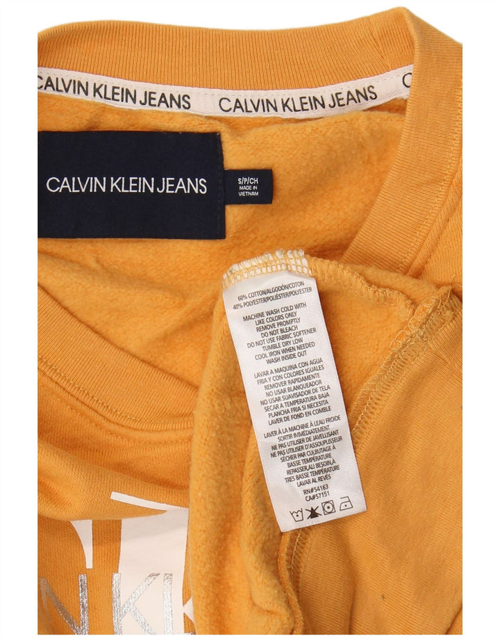 Calvin Klein Jeans Pulover supradimensionat pentru femei UK 10 Mic Galben