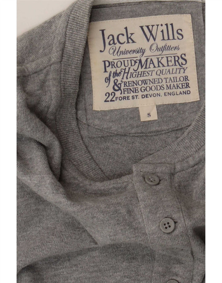 Jack Wills Top pentru bărbați cu mânecă lungă, mic, gri, bumbac cu pete