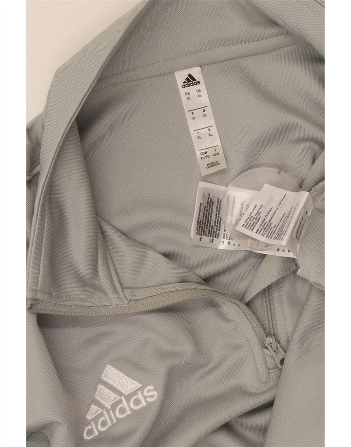 Trening ADIDAS Aeroready, cu fermoar și gât, pentru bărbați, XL, poliester, gri