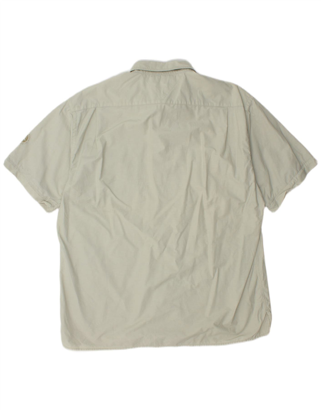 TOMMY HILFIGER Mens Short Sleeve Shirt 2XL Grey Cotton