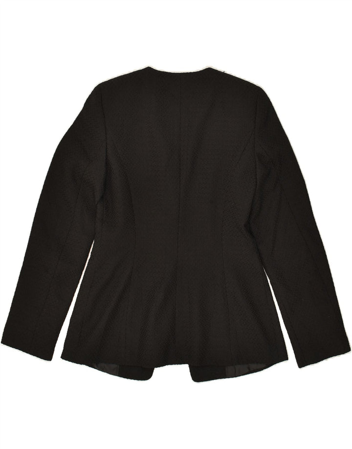 CALVIN KLEIN Womens 1 Button Blazer Jacket UK 2 2XS Black Polyester Vintage Calvin Klein and Second-Hand Calvin Klein from Messina Hembry 