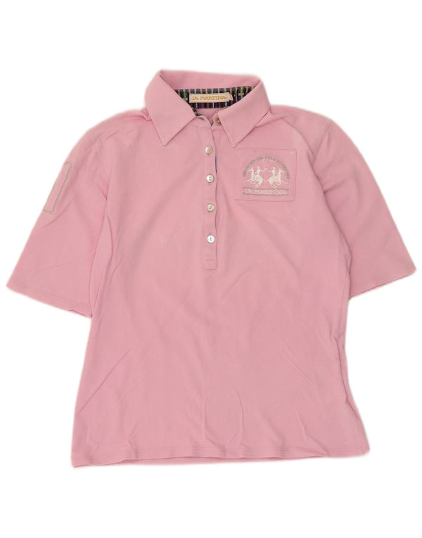 La Martina Tricou Polo pentru Femei IT 44 Medium Roz Bumbac