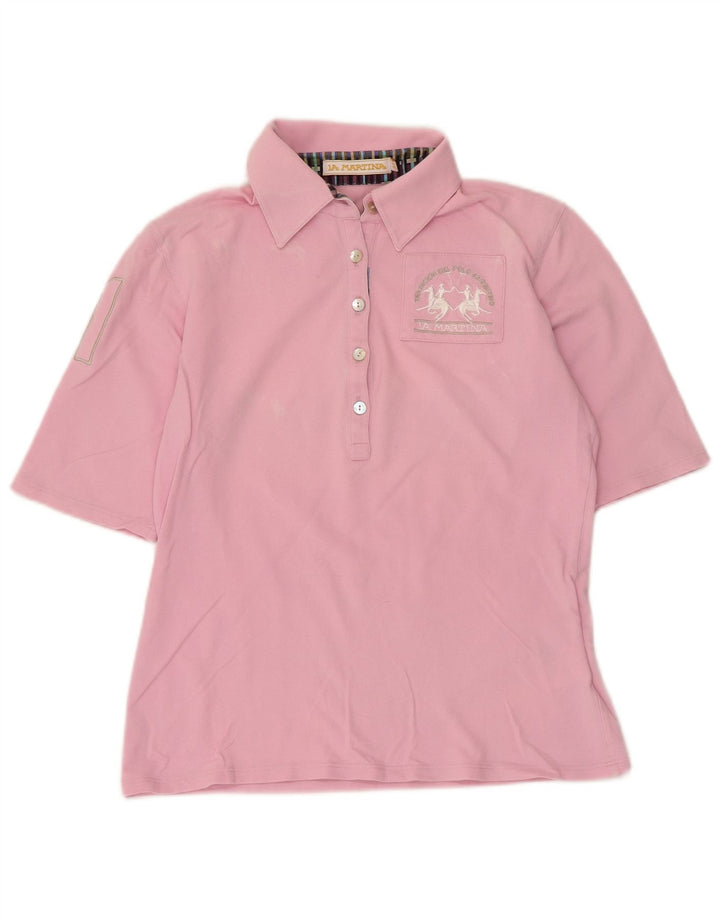 La Martina Tricou Polo pentru Femei IT 44 Medium Roz Bumbac