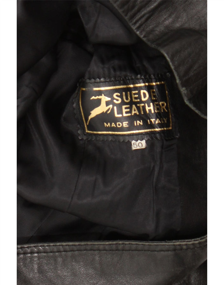 Geacă de piele vintage pentru femei IT 50 XL din piele neagră