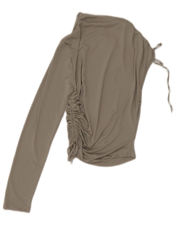 Top Crop pentru un umăr pentru femei Zara UK 8 Small Gri Poliester