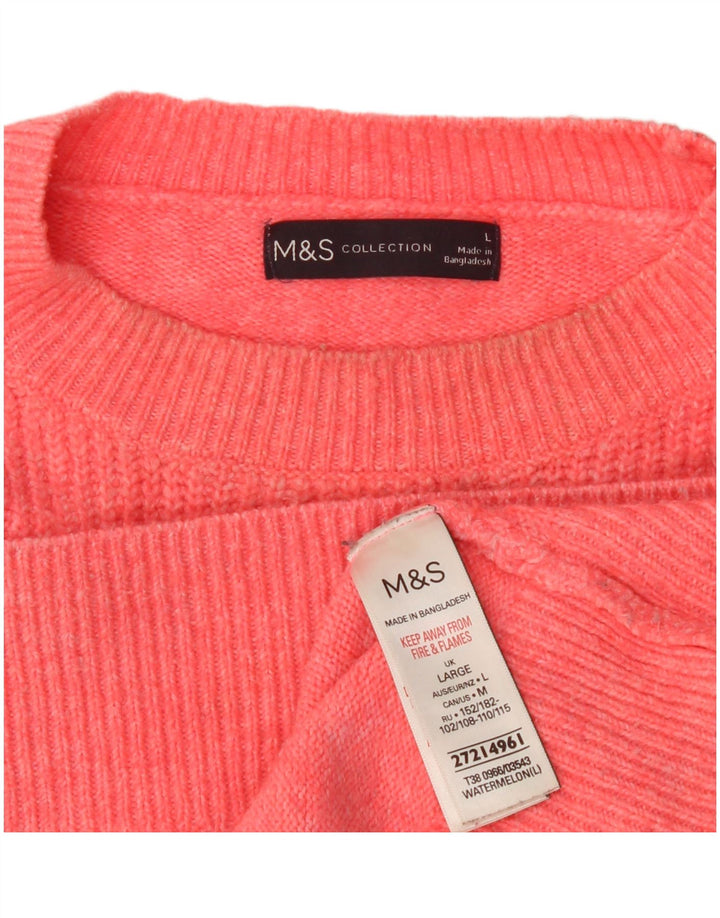 Marks & Spencer Pulover supradimensionat pentru femei cu gâtul turnat, UK 16, mare, roz