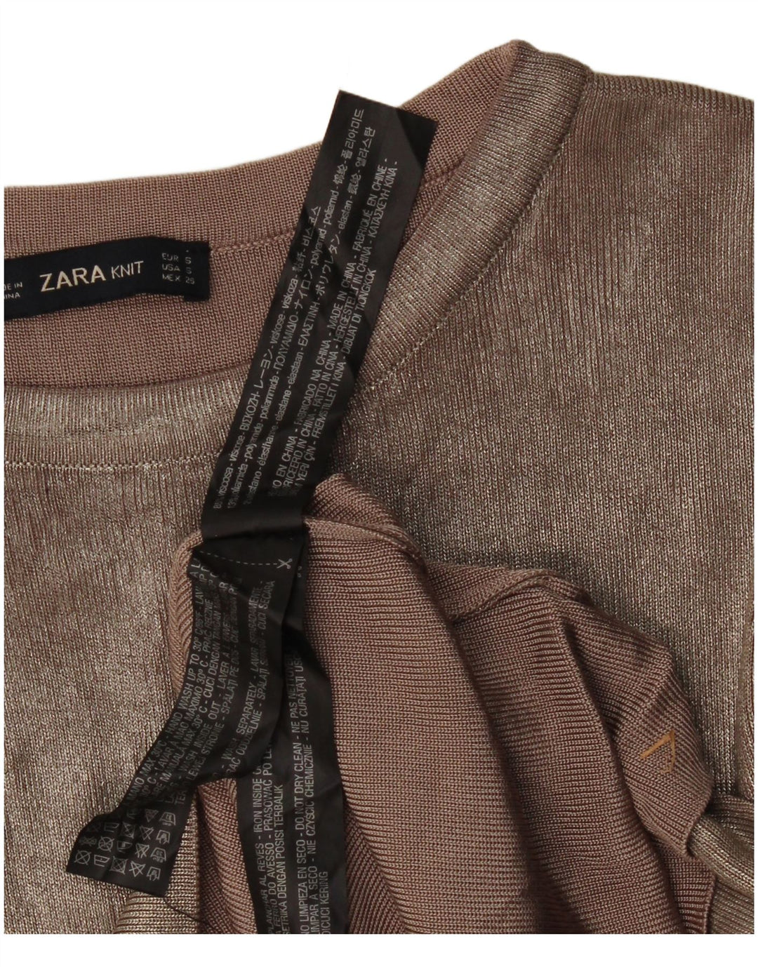 Bluză pentru femei Zara UK 10 Small Beige Viscose