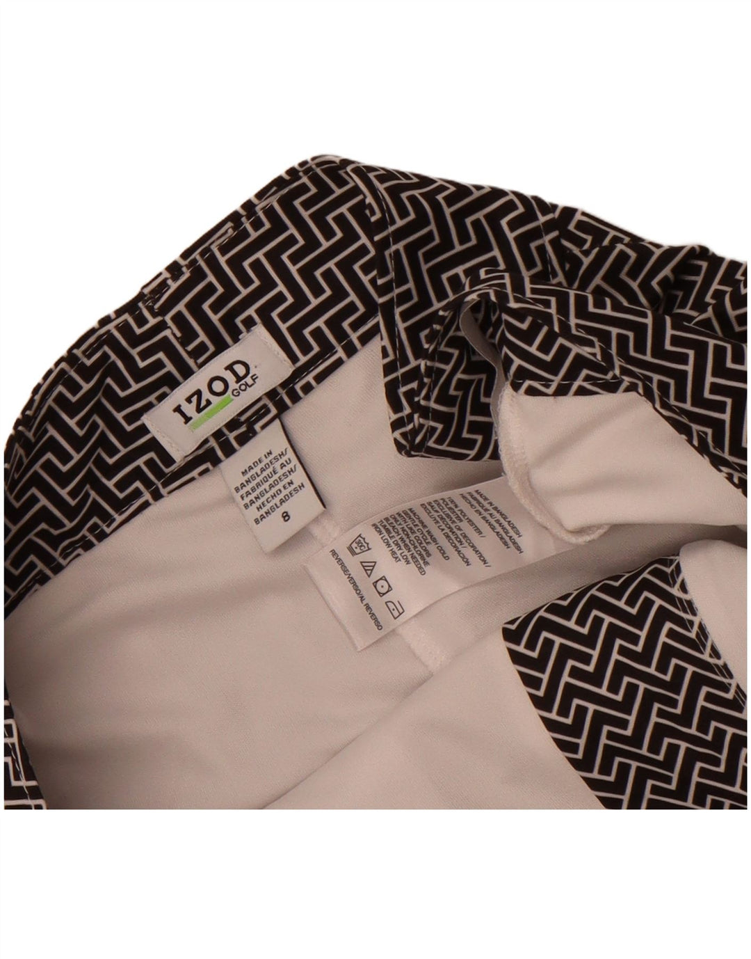 Fusta mini Golf Izod pentru femei US 8 Medium W32 Poliester geometric negru