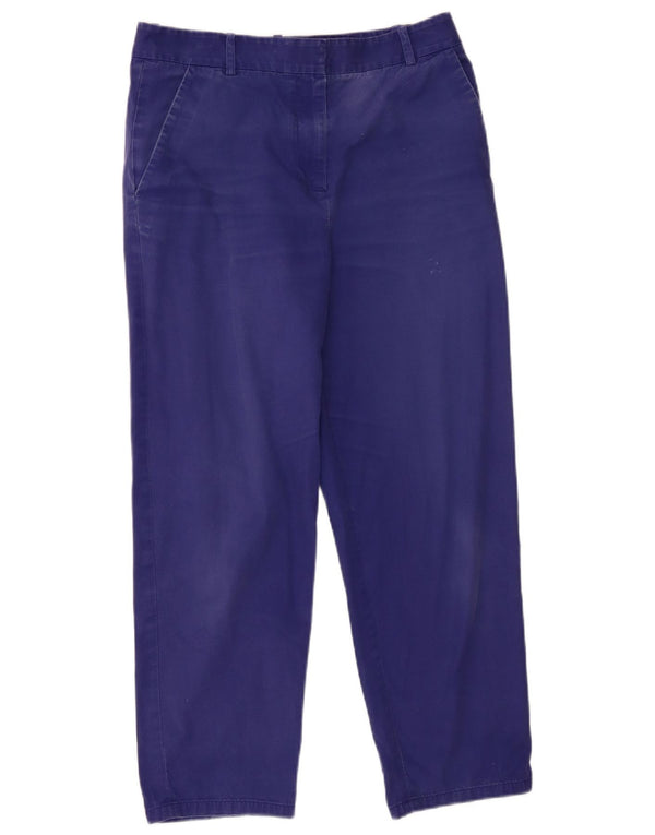 Pantaloni chino drept pentru femei Cos UK 16 Large W32 L26 Blue Bumbac