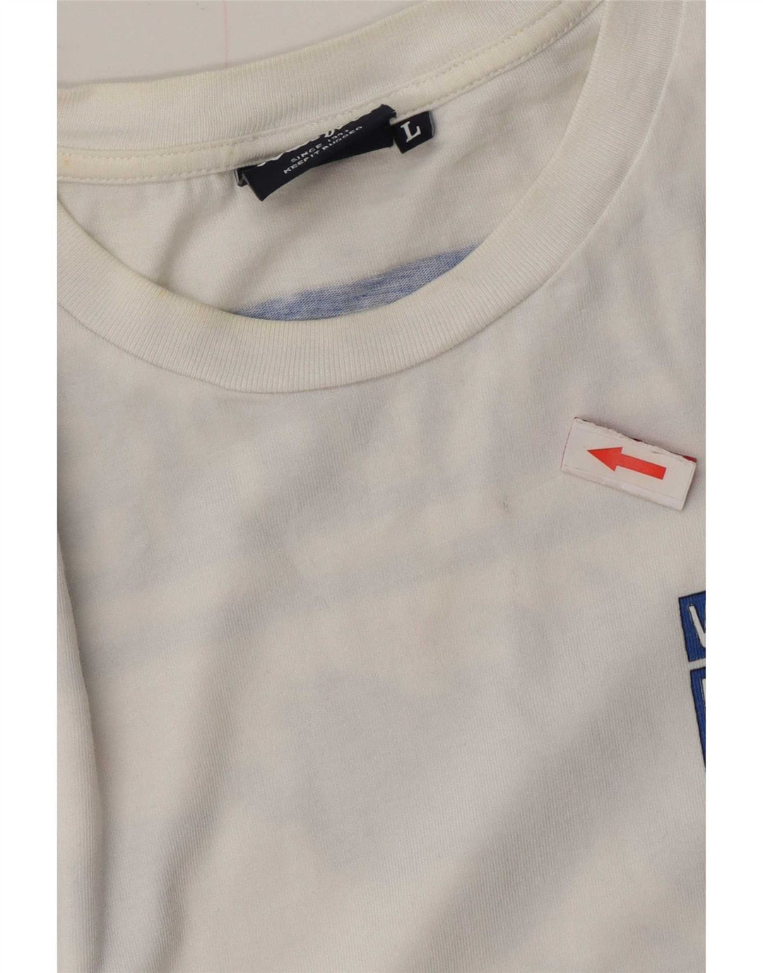 Tricou grafic pentru bărbați Weird Fish Top mare din bumbac alb