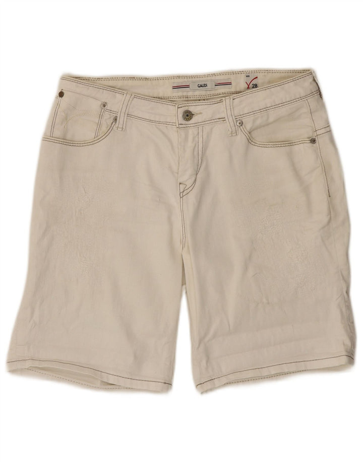 Pantaloni scurți din denim Gaudi pentru femei W28, bumbac alb, mediu