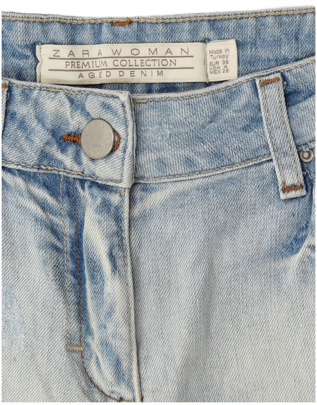 Pantaloni scurți din denim pentru femei Zara EU 36 XS W26 Albastru