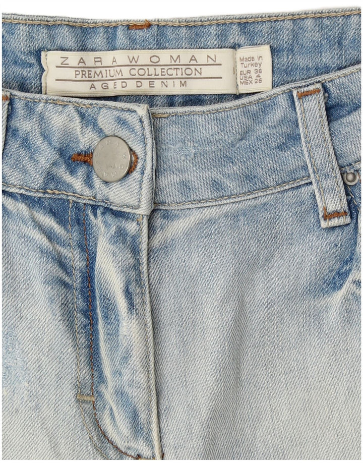 Pantaloni scurți din denim pentru femei Zara EU 36 XS W26 Albastru