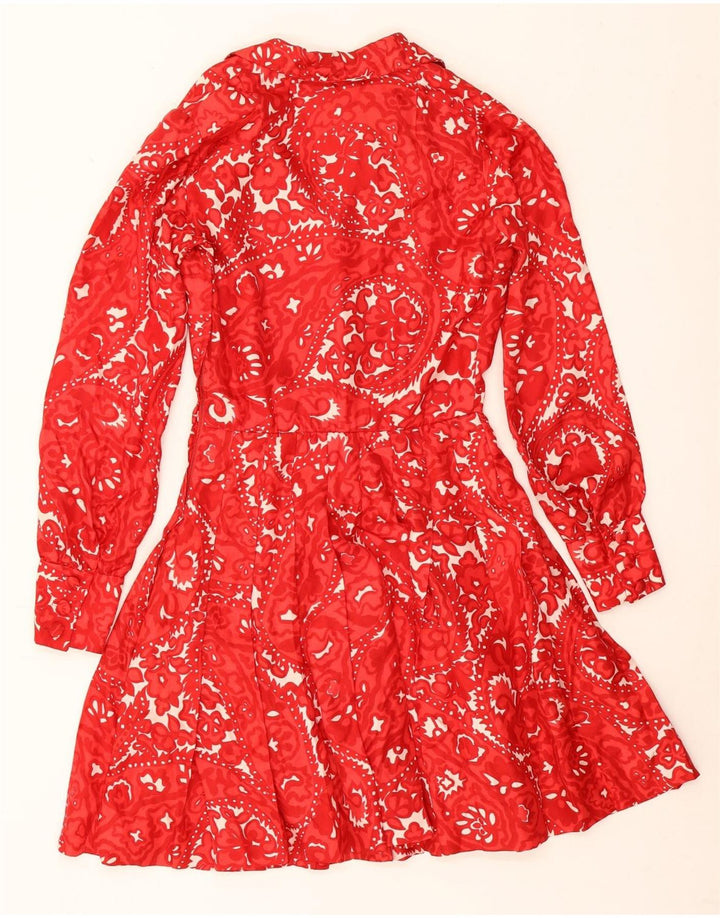 Rochie A-Line Vintage pentru femei UK 12 Medium Red Paisley