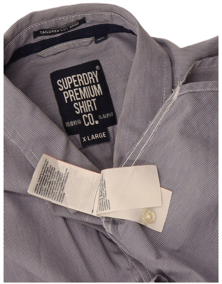 Cămașă pentru bărbați Superdry XL bleumarin, bumbac cu dungi