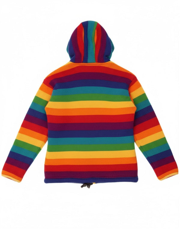 Pulover Cardigan Vintage pentru Damă UK 12 Mediu Multicolor Colorat