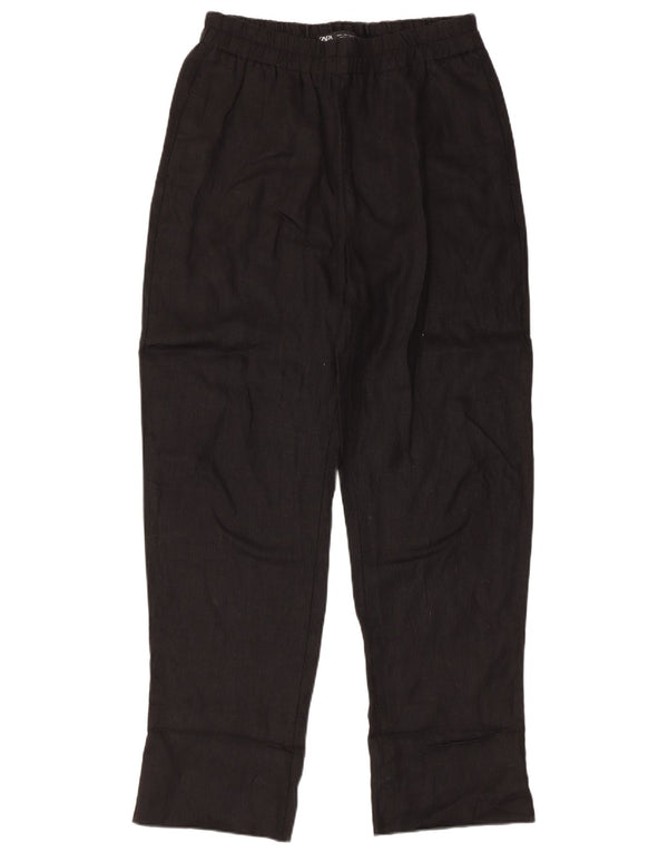 Pantaloni casual drepti pentru femei cu talie înaltă Zara L30 L30 Negri