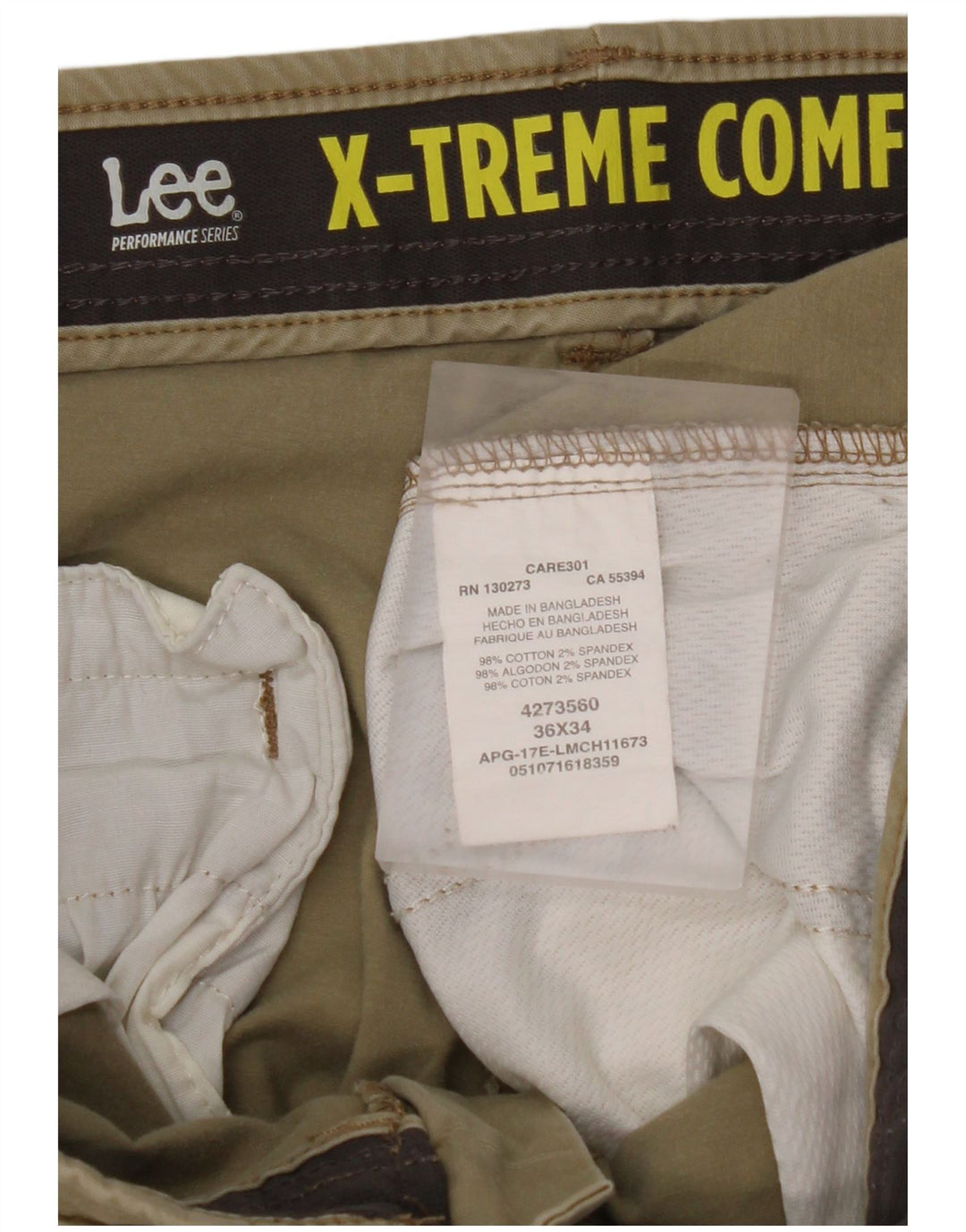 Pantaloni chino drept X-treme Comfort LEE pentru bărbați L36 L34 bumbac bej
