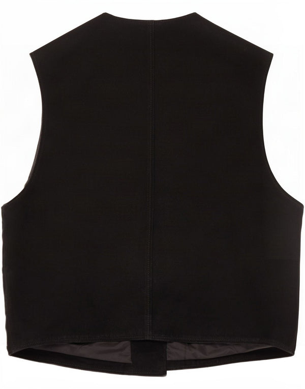 Vestă vintage pentru bărbați din piele intoarsa XL din piele neagra