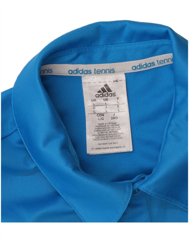 Tricou polo Adidas Climalite pentru bărbați, mare, albastru, poliester
