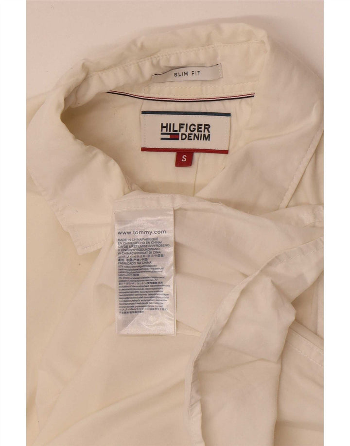 Cămașă Slim Fit Tommy Hilfiger pentru bărbați, mică din bumbac alb