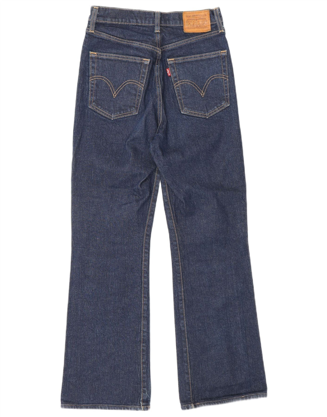 Blugi LEVI'S pentru femei Ribcage Bootcut W25 L26 Bumbac bleumarin