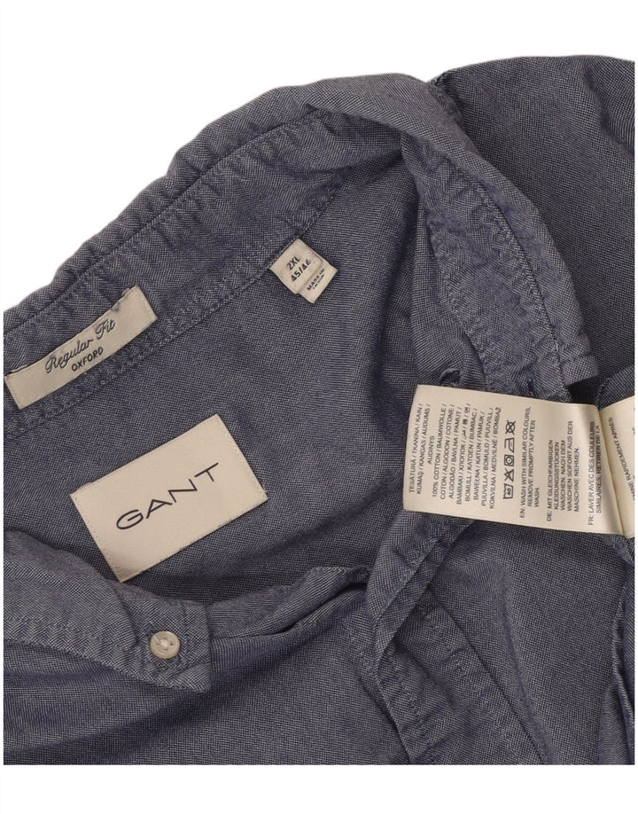 Cămașă Gant pentru bărbați, cu tăiere obișnuită, mărimea 45/46 2XL, bumbac albastru