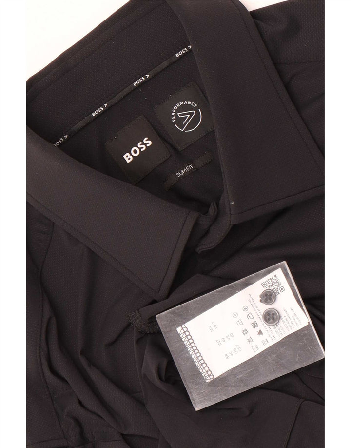 Cămașă pentru bărbați Hugo Boss Slim Fit Mărimea 40 Poliamidă neagră medie
