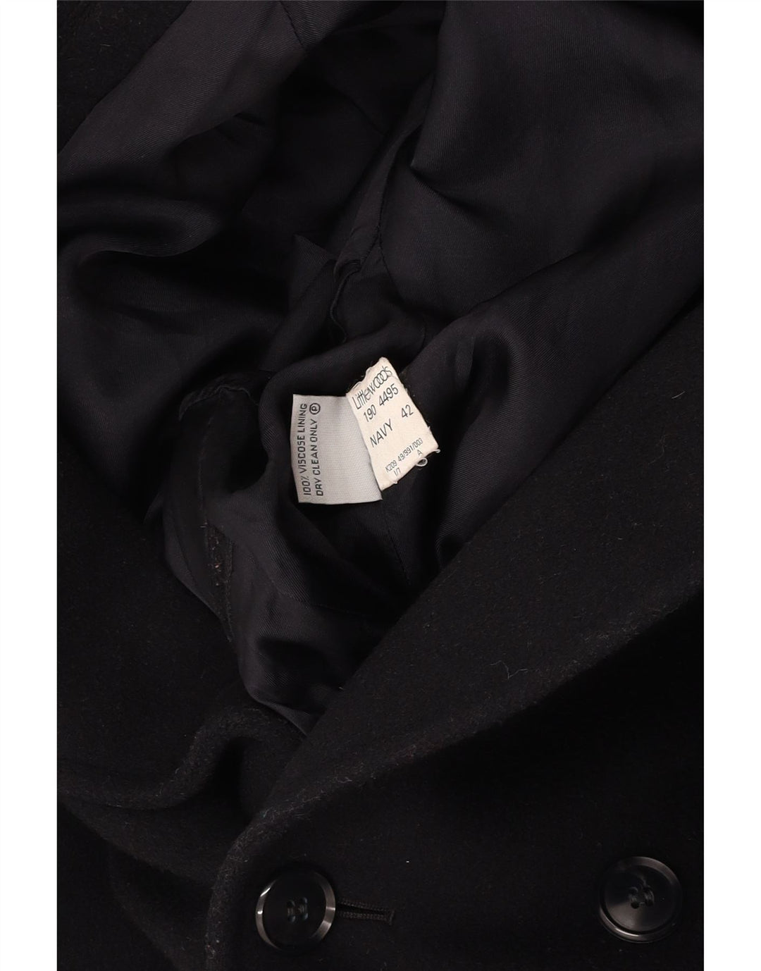 VINTAGE Palton dublu pentru bărbați UK 42 XL Lână bleumarin