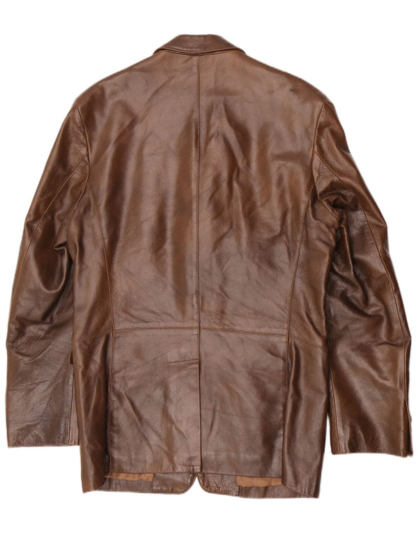 Jachetă de piele vintage pentru bărbați UK 36 Small Brown Classic