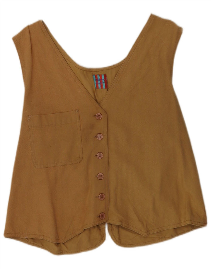 Vestă vintage pentru femei UK 14, maro mediu, raion