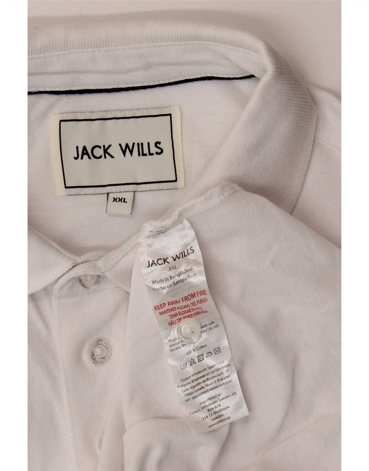 Tricou polo Jack Wills pentru bărbați, bumbac alb 2XL