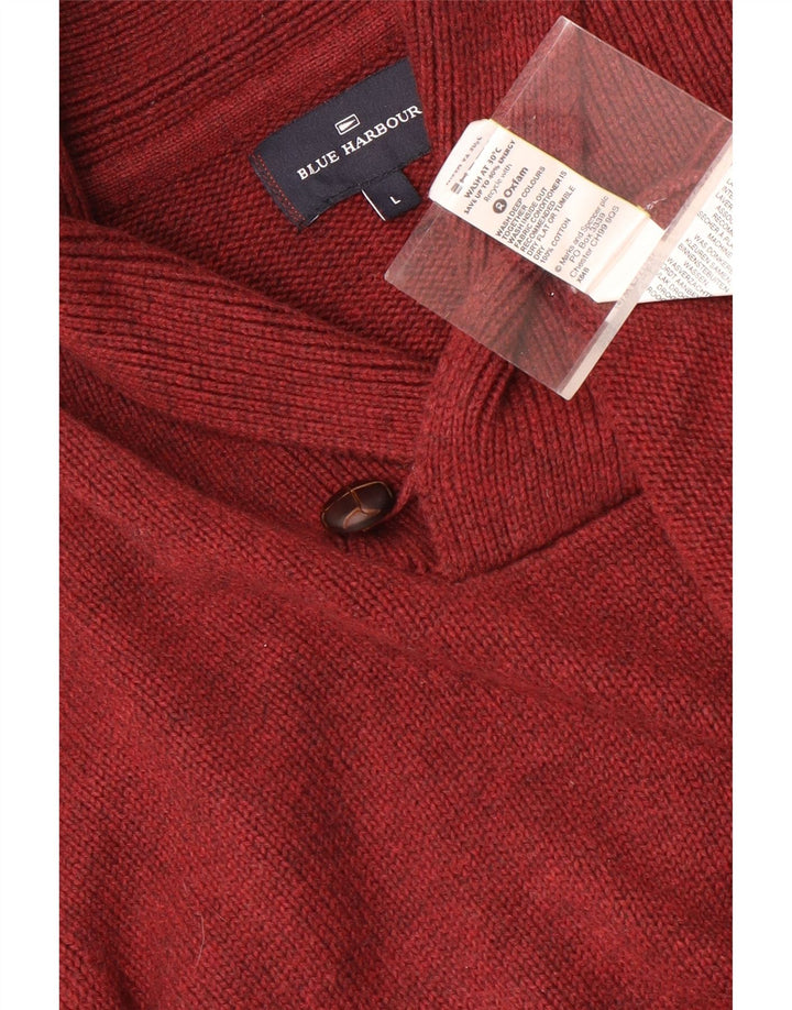 Marks & Spencer Pulover pentru bărbați Blue Harbour cu gât șal, mare, roșu