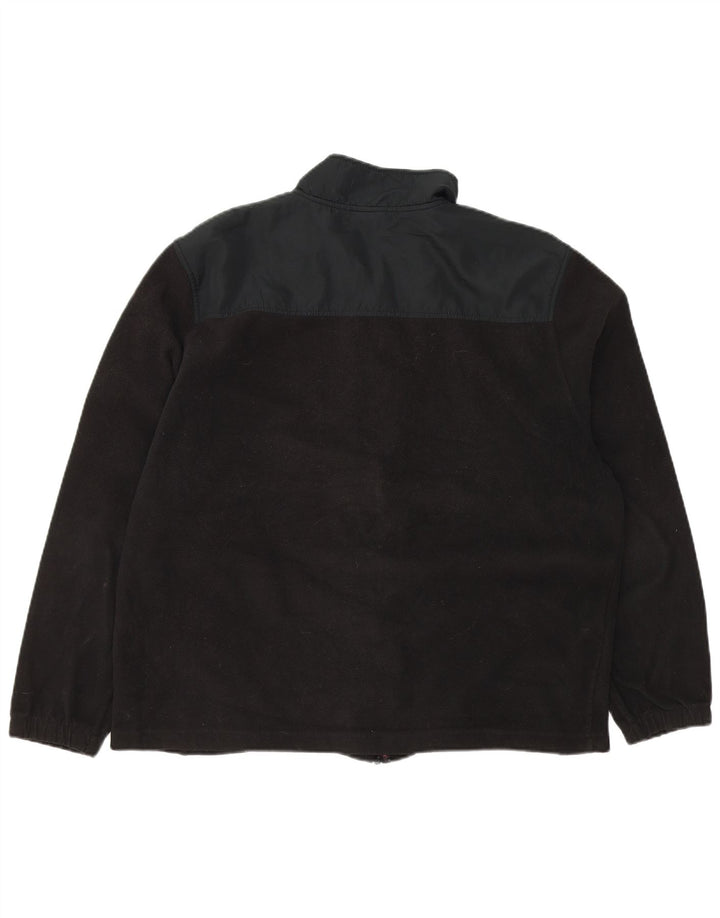 STARTER Mens Fleece Jacket UK 42/44 Large Black Colourblock Polyester
