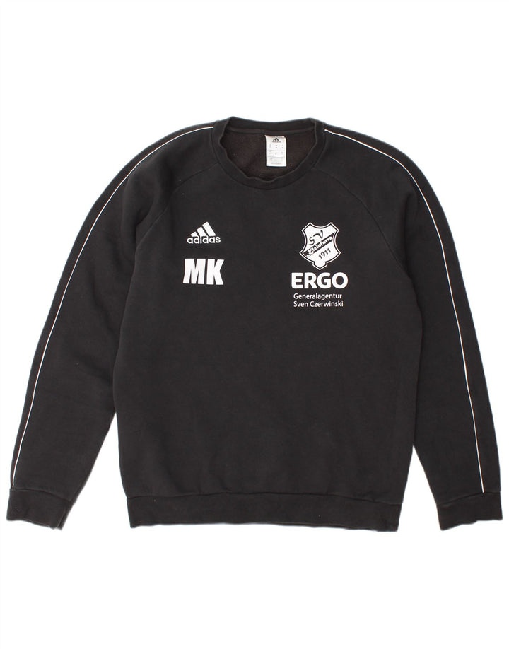 Hanorac grafic pentru bărbați Adidas Jumper mediu din bumbac negru