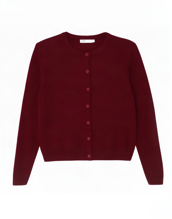 Pulover Cardigan pentru Damă Zara UK 18 XL Lână Bordeaux