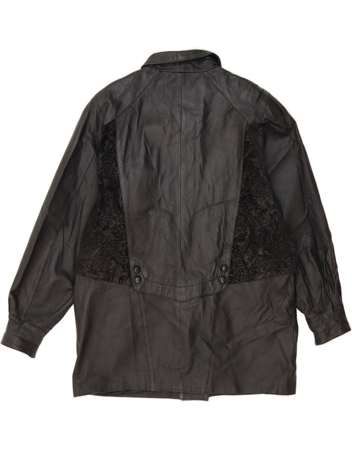 CANDA Womens Leather Coat UK 18 XL Black Colourblock Leather Vintage Canda and Second-Hand Canda from Messina Hembry 