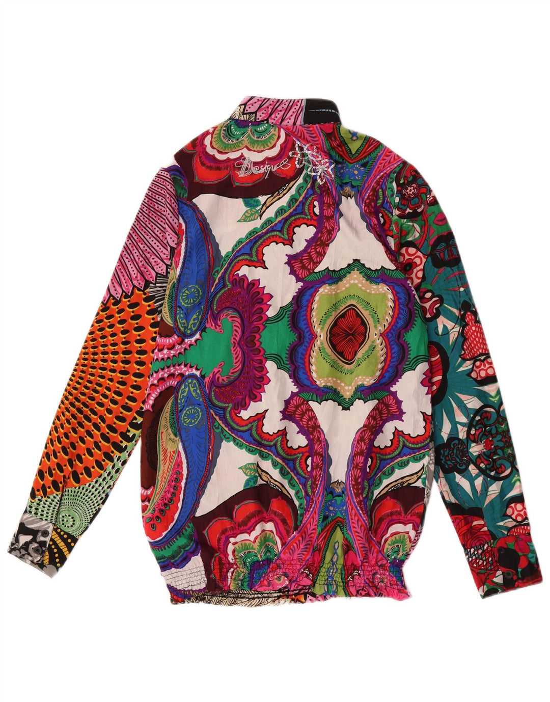 Bluză cămașă pulover pentru femei Desigual UK 10, patchwork multicolor mic