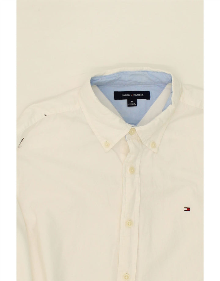 TOMMY HILFIGER Mens Shirt Medium White Cotton Vintage Tommy Hilfiger and Second-Hand Tommy Hilfiger from Messina Hembry 