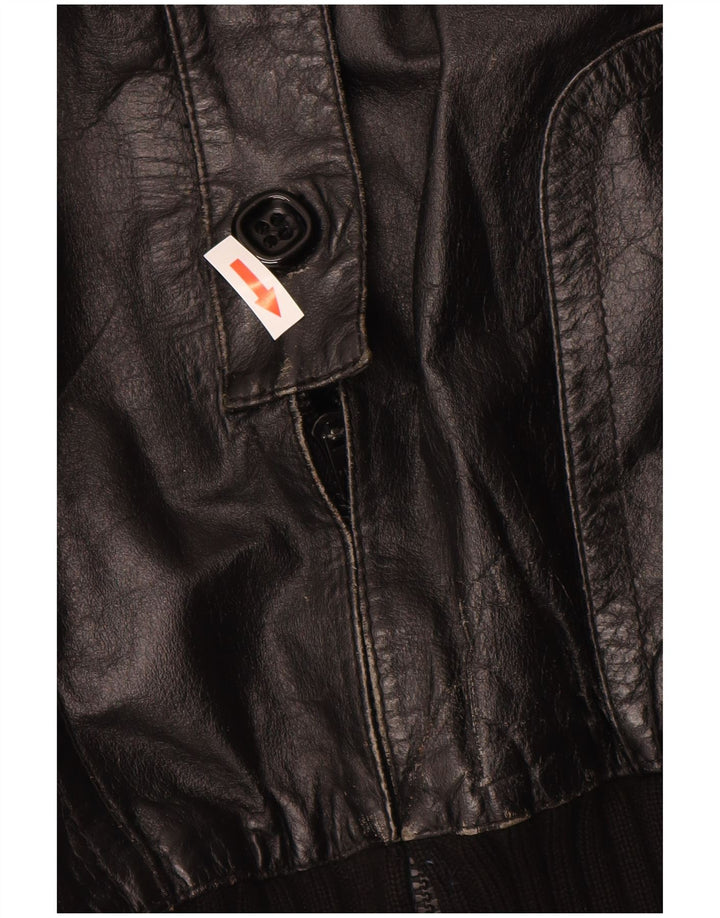 Geaca din piele vintage fete 11-12 ani XL negru