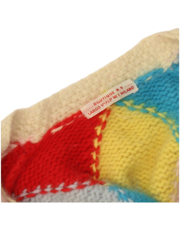 Pulover cardigan pentru femei VINTAGE UK 14 mare multicolor Argyle/Diamond